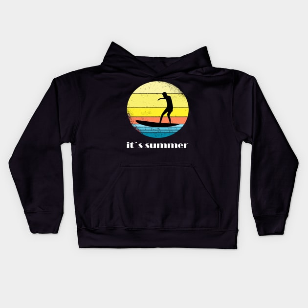 Surfing girl is the best windsurfing Kids Hoodie by KK-Royal